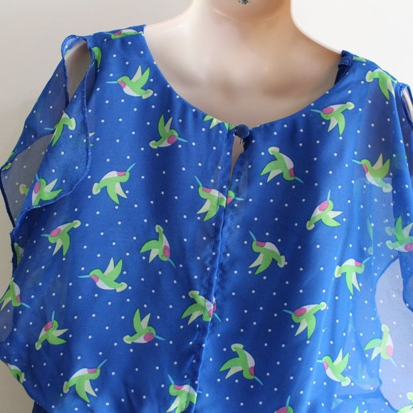 Route 66 Girl Dress Size 10 12 Chiffon Hummingbird - Picture 5 of 6